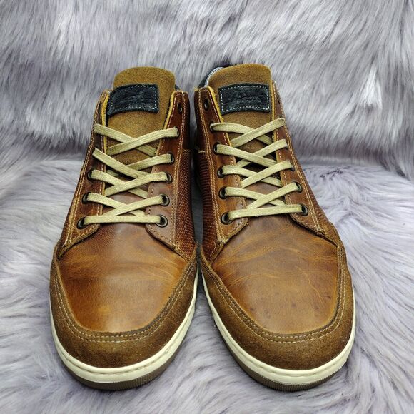 BullBoxer Laytone Low Top Leather Chukka Sneaker Mens Sz 9 Brown Made Portugal - Picture 3 of 8